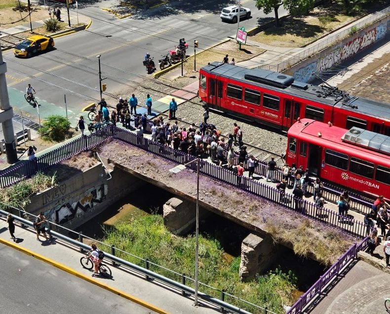 El tranvía embistió a un ciclista y hay demoras en el servicio