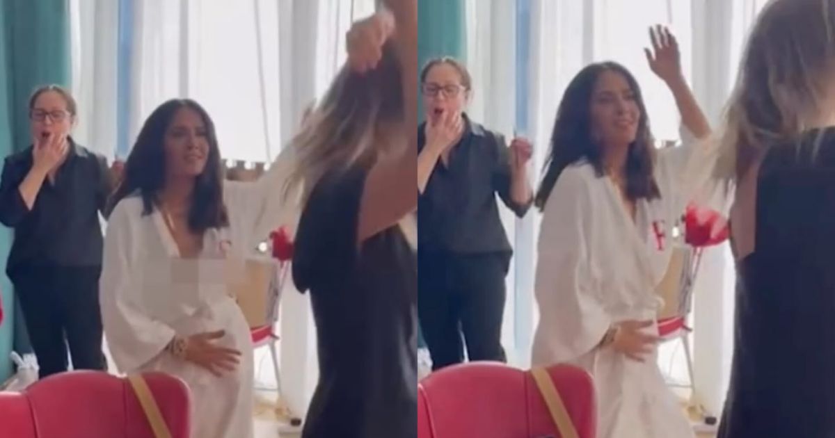 El Video Viral De Salma Hayek Bailando En Bata