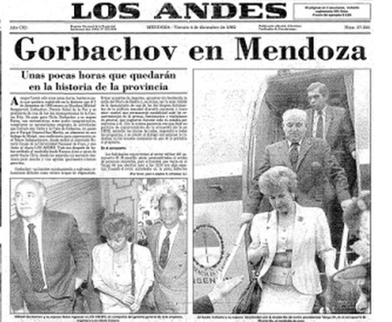 El día que Mijaíl Gorbachov estuvo en Mendoza