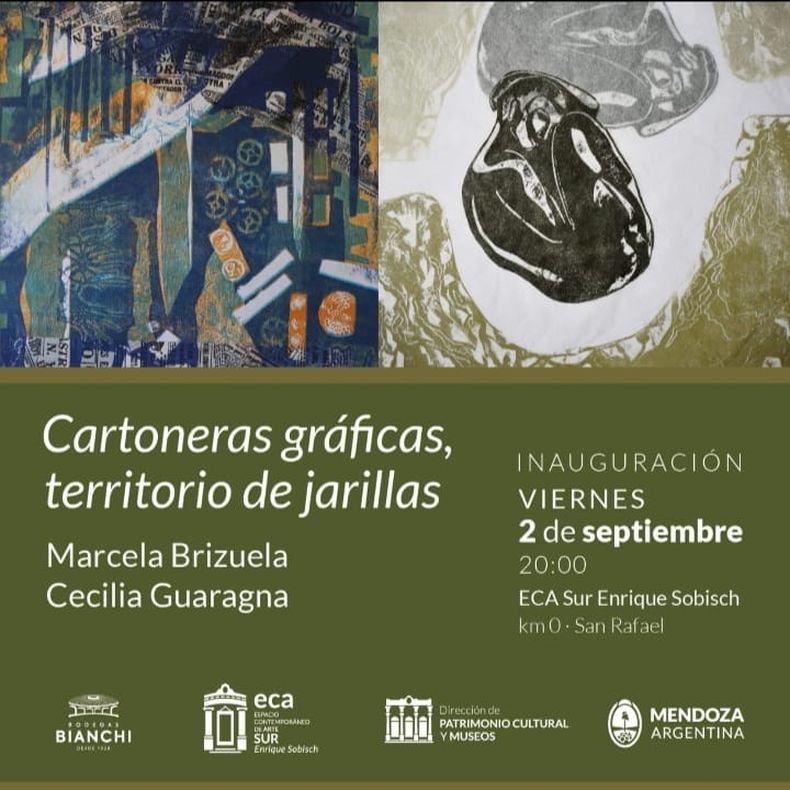 Afiche de promoción de la muestra de Marcela Brizuela y Cecilia Guaragna.