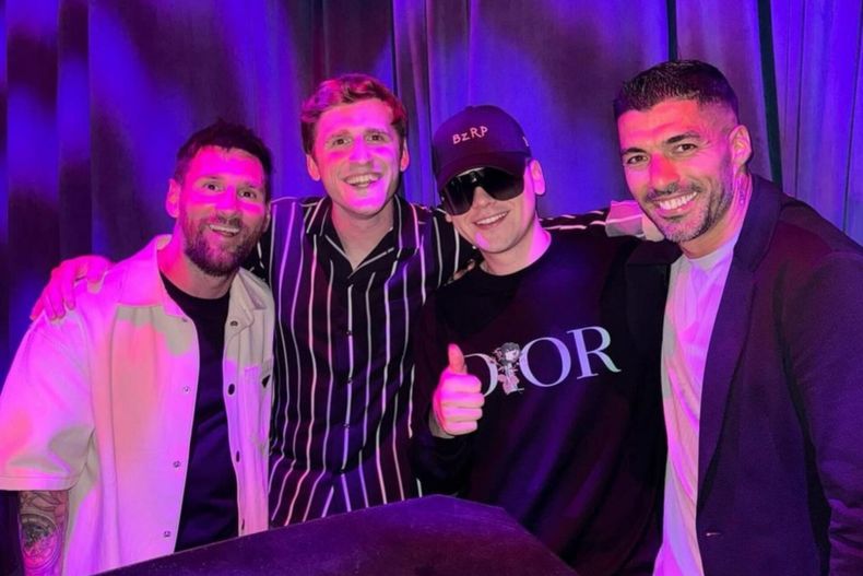Lionel Messi, Louta, Bizarrap y Luis Suárez.