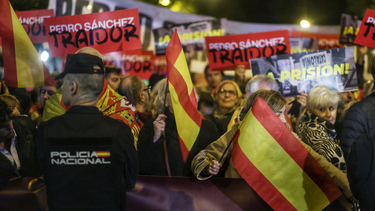 espana: tension en madrid durante la protesta contra sanchez