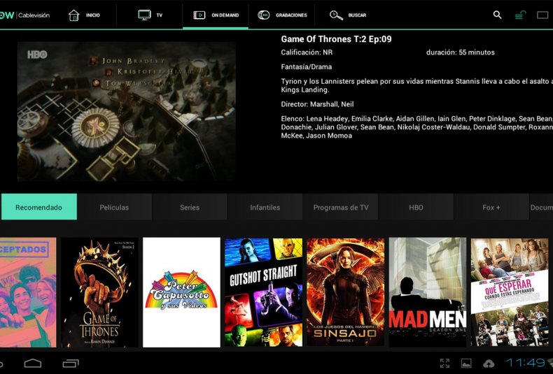 Flow Cablevisión ondemand streaming