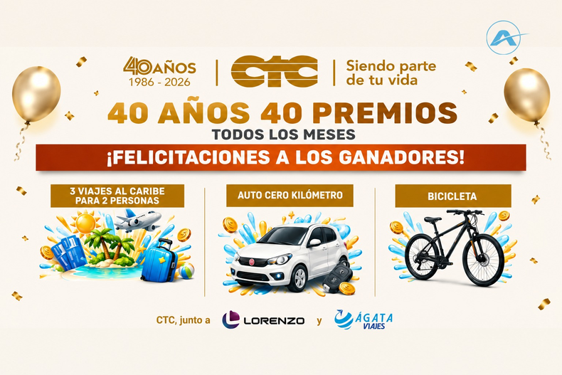 ¡La suerte habló! Ya tienen dueño el auto 0 km, los viajes al Caribe y la bicicleta de CTC por su 40º aniversario