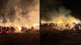 Importante incendio en un predio de Pareditas, San Carlos.&nbsp;