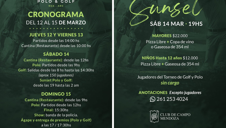 Dos días imperdibles para los amantes del polo y el golf