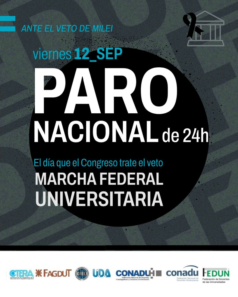 El posteo compartido por Conadu Histórica que movilizará a la comunidad universitaria en Mendoza y el país.