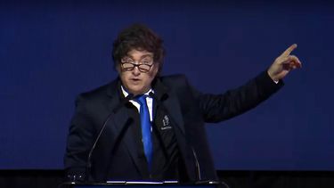Javier Milei en el aniversario de la Bolsa de Comercio de Rosario.&nbsp;
