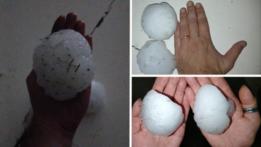 Piedras de gran tamaño precipitaron en el Sur. Piedras de gran tamaño precipitaron en el Sur.