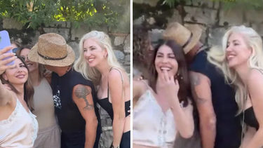 La exesposa de Martín Demichelis reaccionó rápidamente y esquivó el gesto inclinándose hacia abajo