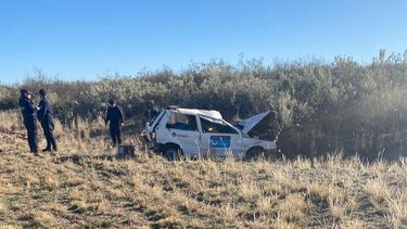 El auto que manejaba la víctima al momento del accidente vial.