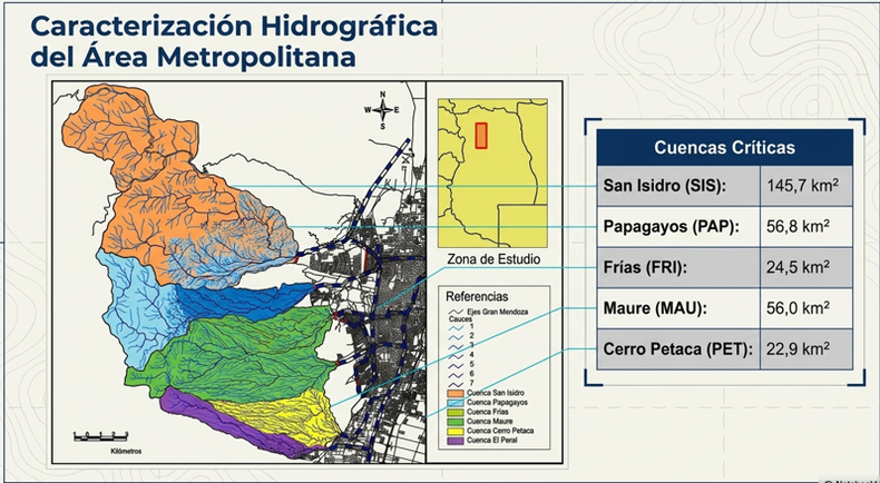 Detalles de las cuencas del área Metropolitana.