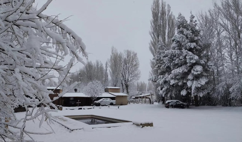 Nieve en Malargüe (gentileza La Posada de Buda)