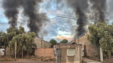 Importante incendio en un galpón de Las Heras.&nbsp;