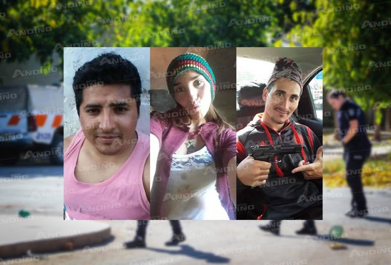 Emanuel Acosta, su pareja Ayelén Enriz y su cuñado, Damián Enriz, los detenidos.
