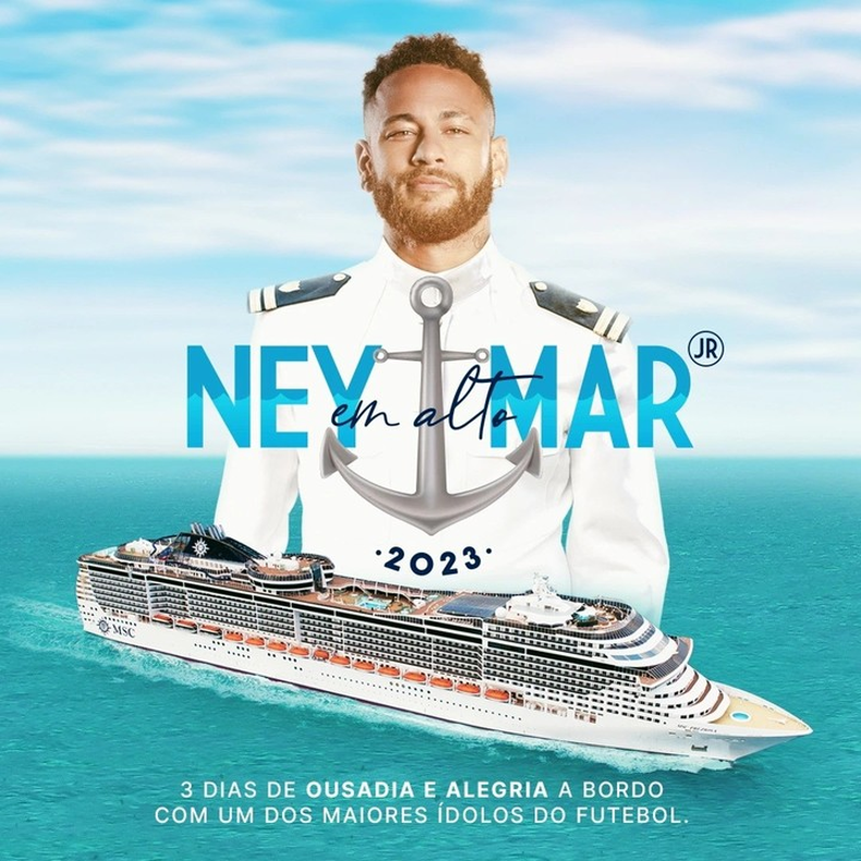 Neymar: anfitrión de su crucero de lujo y en muletas