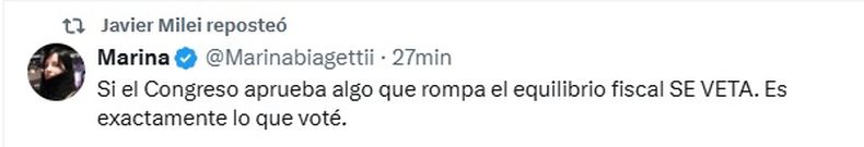 El posteo sobre jubilaciones que publicó Javier Milei en sus redes sociales. El posteo sobre jubilaciones que publicó Javier Milei en sus redes sociales.