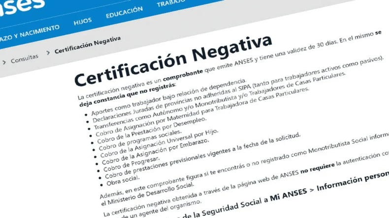 ANSES: cómo se puede obtener la certificación negativa.