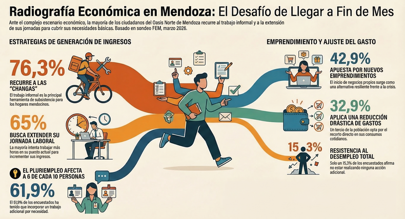La crisis económica hace mella en Mendoza. Los trabajadores hacen malabares para sobrevivir