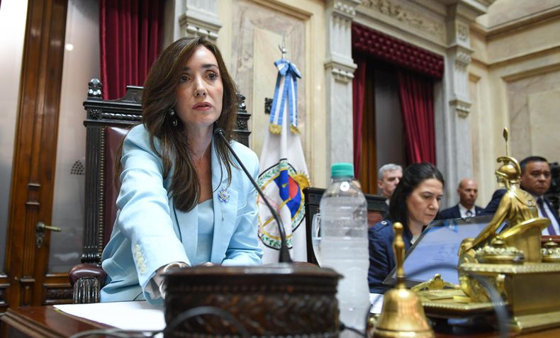 La vicepresidente y titular de la Cámara alta, Victoria Villarruel. La vicepresidente y titular de la Cámara alta, Victoria Villarruel.