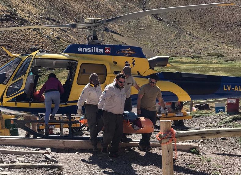 La andinista quedó internada en buen estado de salud.&nbsp;