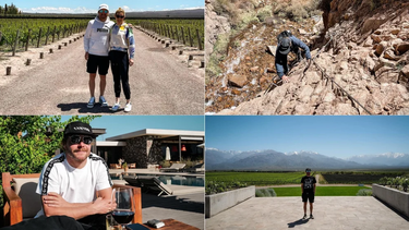 Valtteri Bottas en Mendoza junto a su pareja.
