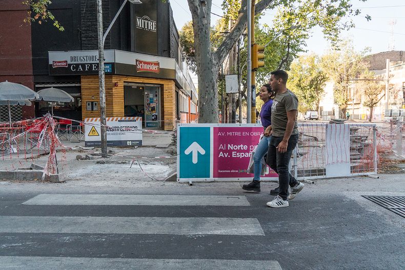 Las obras en calle Mitre finalizarían en septiembre.