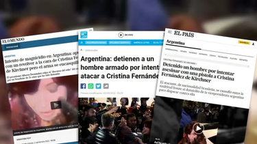 El ataque a Cristina Fernández, en la web de los principales diarios de Europa.