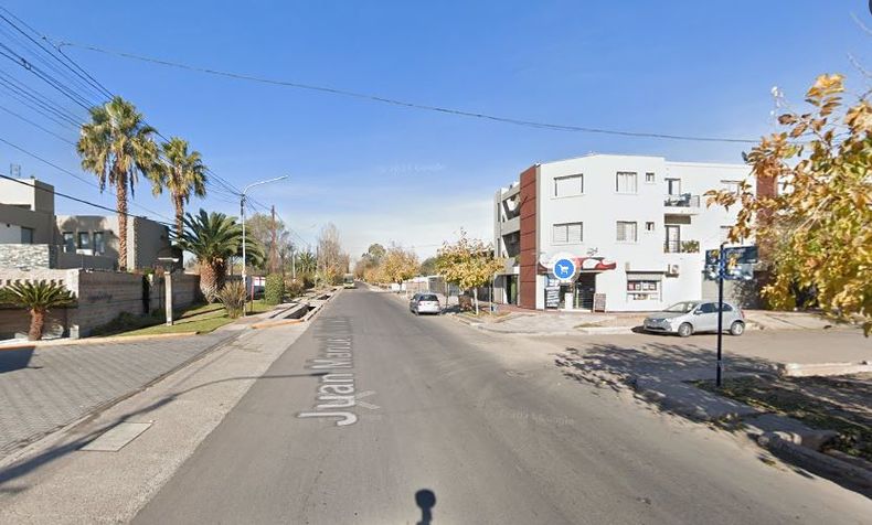 El lugar donde fue atacado el joven, anoche, en Guaymallén.