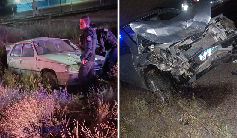 Salvaje choque con vuelco en el Acceso Sur: hay dos heridos