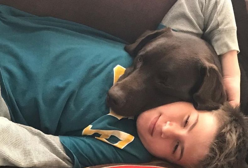 Julian, sindrome angelman, perro guía, perro asistencia