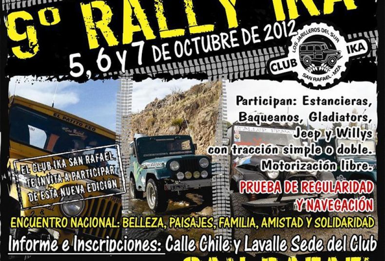 12  El próximo fin de semana se disputa la 9na edición del Rally Ika--- Martes 02-10-12