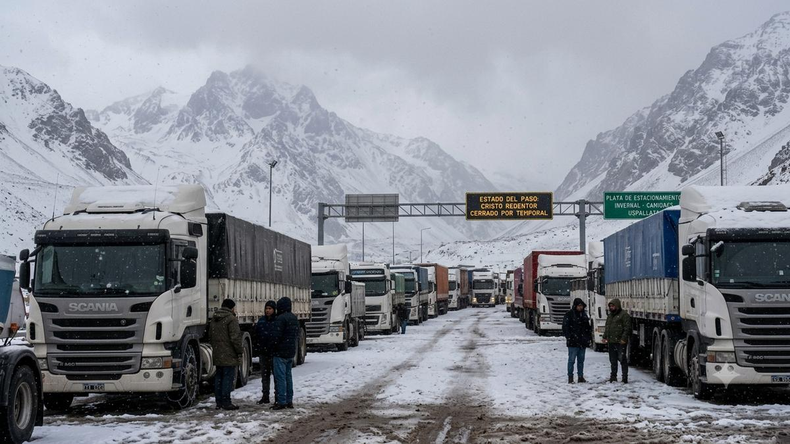 El prolongado cierre del Paso Cristo Redentor complico seriamente las exportaciones.