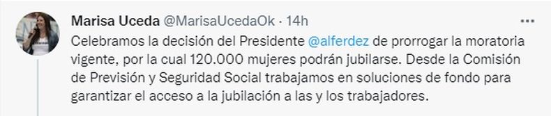 Prórroga de la moratoria previsional (jubilaciones).