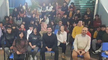 Felipe Altamirano en su paso por Malargüe. Sigue comunicándose desde Estados Unidos con interesados en la beca.