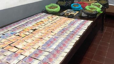 Marihuana secuestrada en el allanamiento.