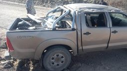 Vuelco en Ruta Provincial 186 (Foto gentileza Comisaría 24 Malargüe).