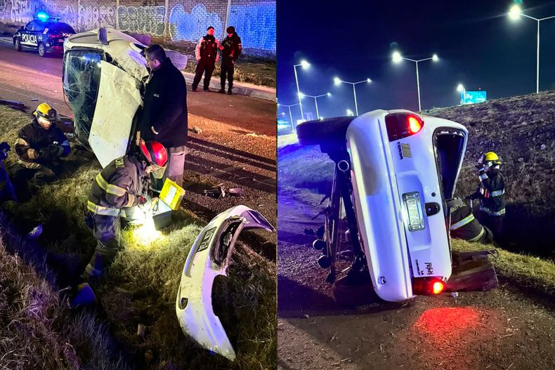 Milagroso accidente vial en pleno Acceso Sur de Godoy Cruz.&nbsp;