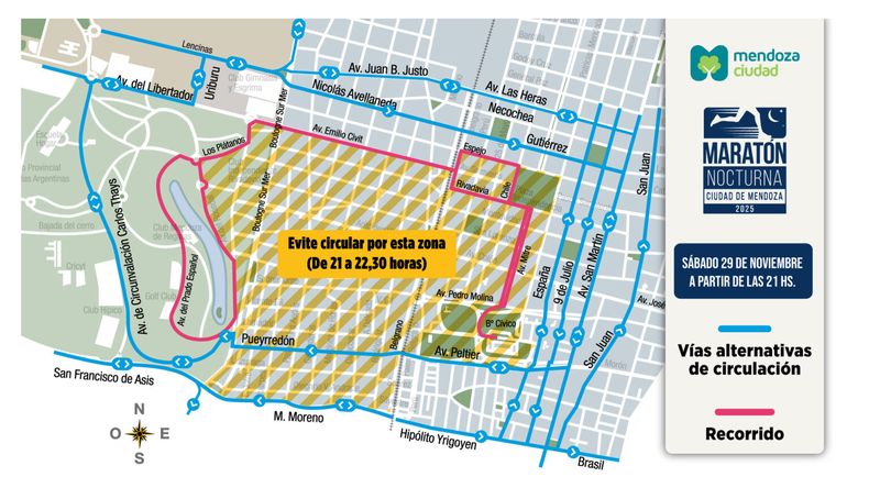 Maratón nocturna: Ciudad ha previsto un operativo especial.