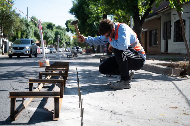 Se reiniciaron las obras de la ciclovía de Martínez de Rozas en Ciudad.
