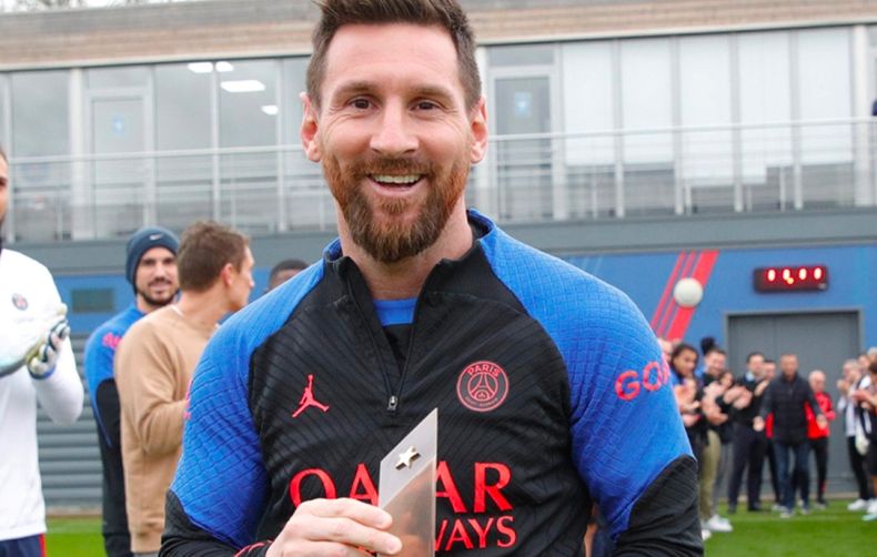 Messi feliz.