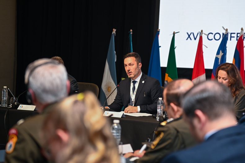 El ministro de Defensa Luis Petri concluyó su participación en la XVI Conferencia de Ministros de Defensa de las Américas con un repudio a Rusia y el apoyo a Israel.