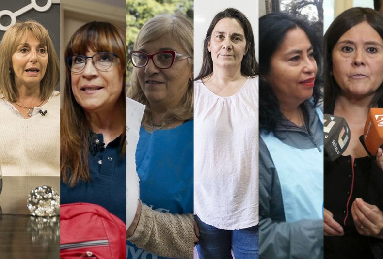 Patricia Irrutia - ATSA, Marisa Carrizo - Sindicato de Prensa, Carina Sedano - SUTE, Claudia Iturbe - Ampros,  Francisca Staiti - Fadiunc, Ester Linco Lorca - Sadop