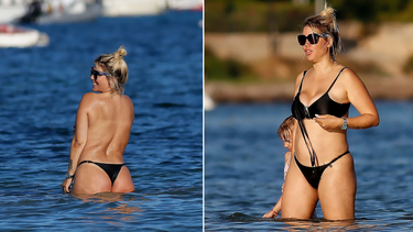 Wanda Nara se animó al topless durante sus vacaciones.
