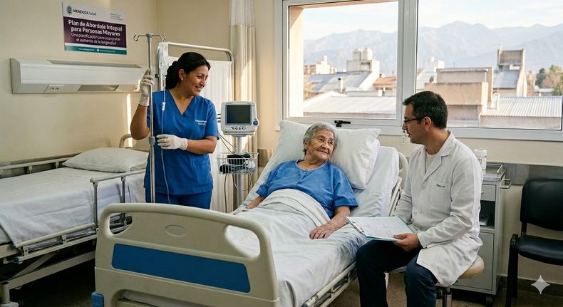 Envejecimiento: Mendoza cambia la atención de los adultos mayores en hospitales públicos. Imagen crada por IA