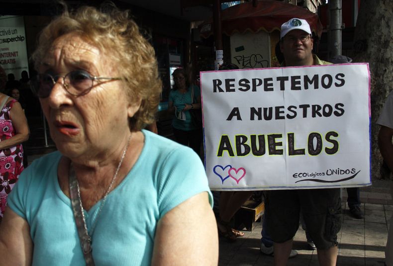 Protesta de jubilados en Km 0