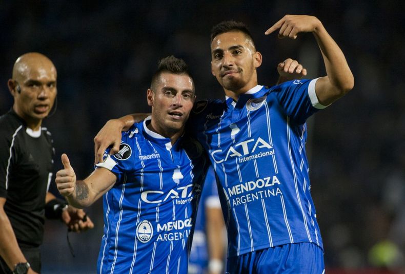 godoy cruz tomba vs sport boys, libertadores, festejo