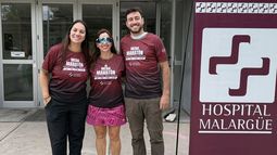 Autoridades del Hospital Malargüe en la previa de la Media Maratón (Gentileza).