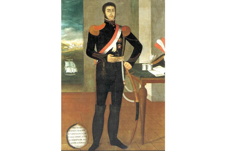 San Martín Anciano] Autor: Mariano Carrillo (Segunda mitad del s. XX). (Información externa)&nbsp;Descripción: Reconocido por sus retratos de un San Martín reflexivo y profundamente humano. Sus obras suelen enfatizar la serenidad y la sabiduría del Libertador en sus años de vejez.Original es un óleo sobre tela de 210 x 140 cm, por Mariano Carrillo, 1822Año: 1822
