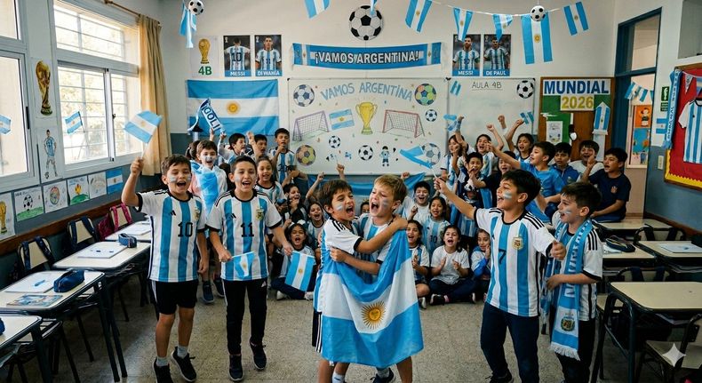Mundial 2026: la DGE se prepara para jugar su propio partido en las aulas. Imagen creada con IA